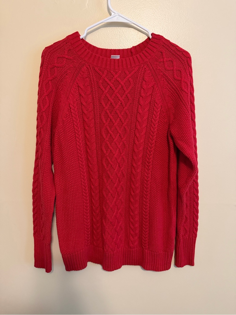 GAP Red Cable Knit Crew Neck Sweater